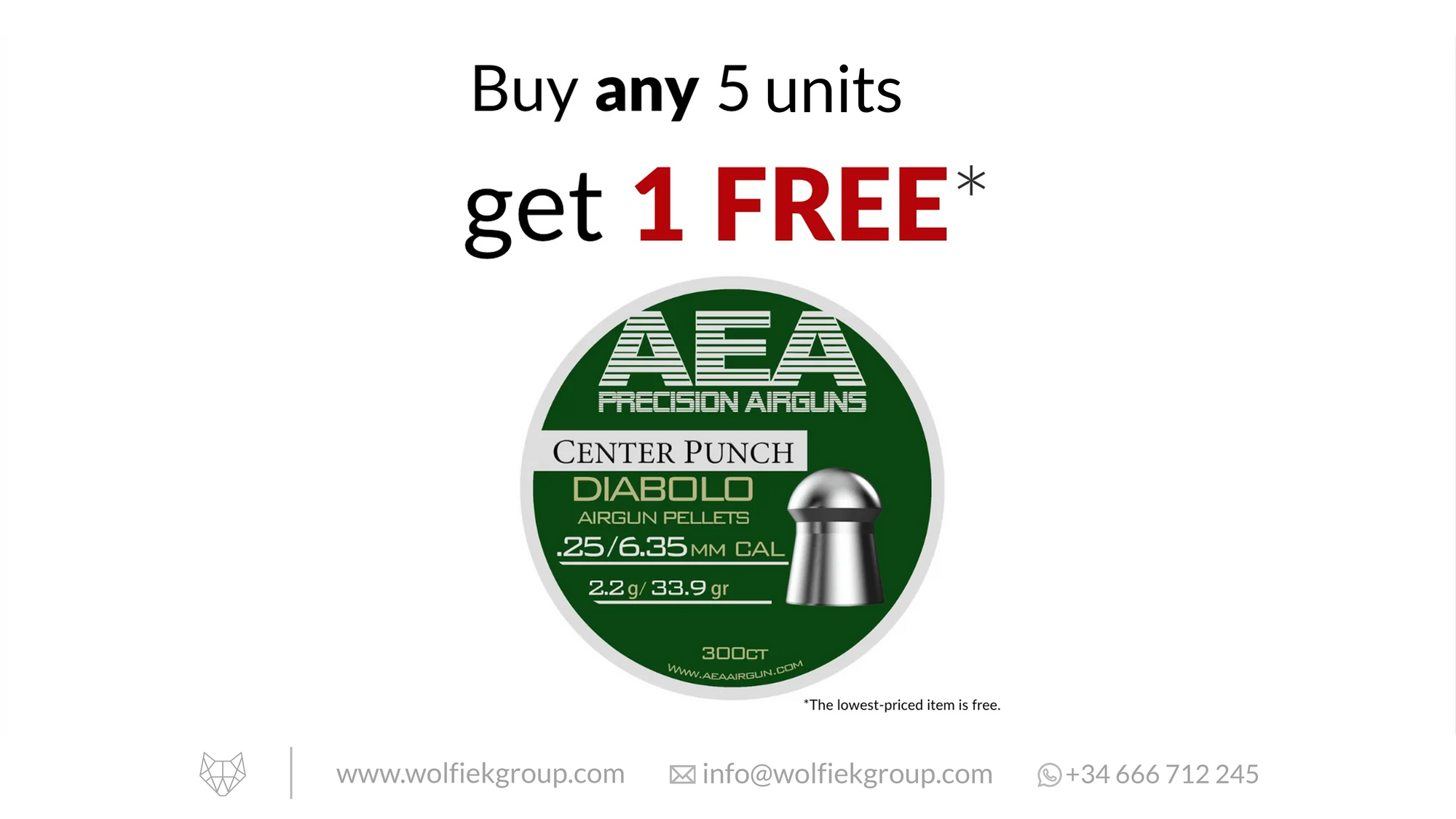 AEA Diabolo Pellets Heavy (+) Round Nose · Cal .25 (6.35mm) · Weight 2.2g (33.9gr)