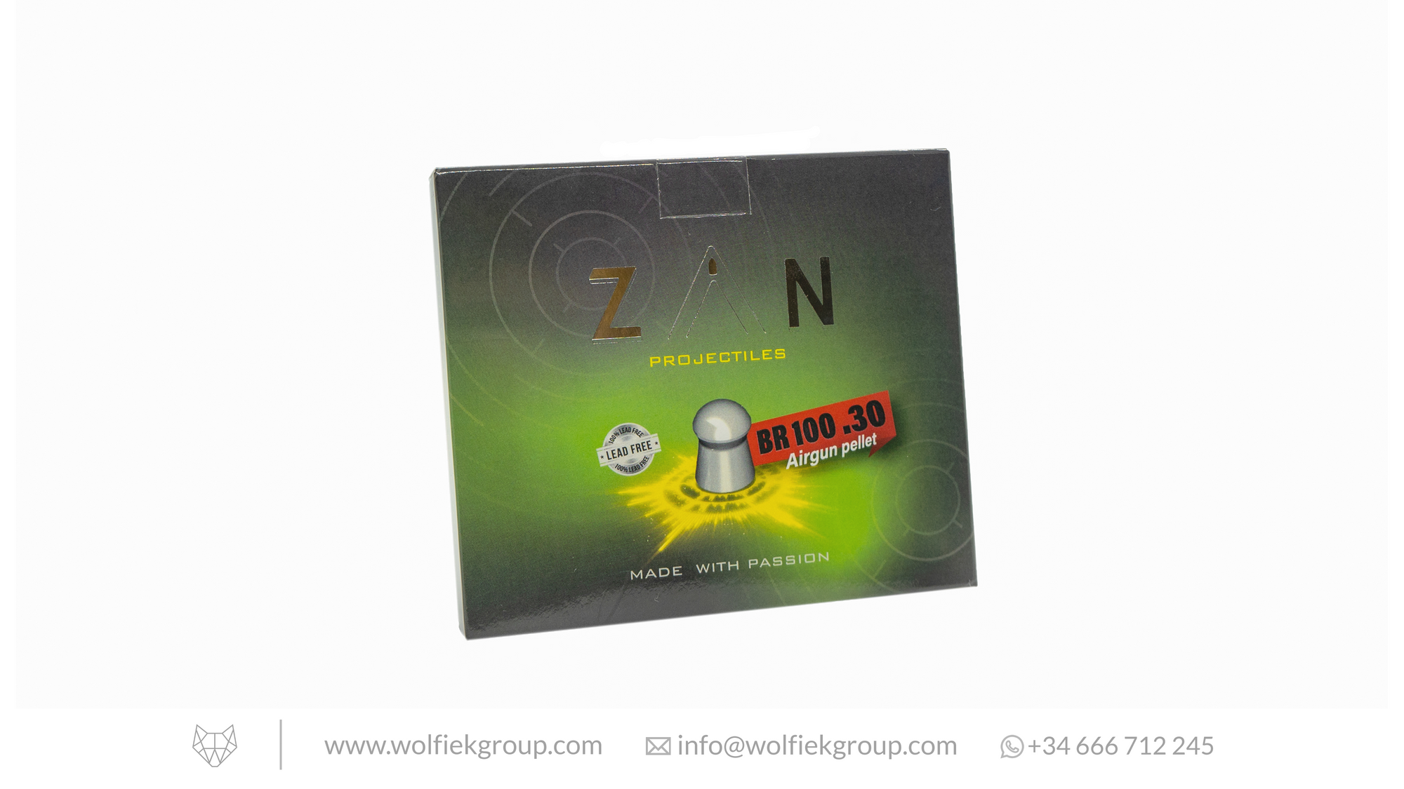 Zan Projectiles · Lead Free Pellets · Cal .30 (7.62mm) · 2.4g (37gr)